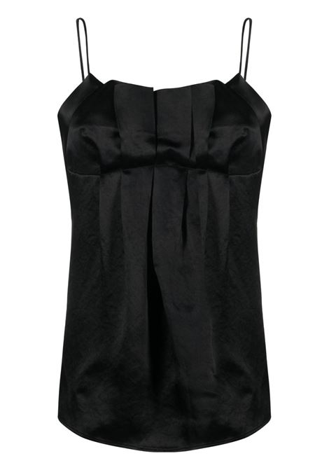 Top con scollo a V in nero - donna